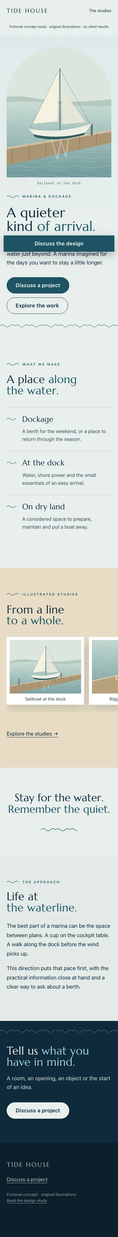Complete phone layout for Tide House